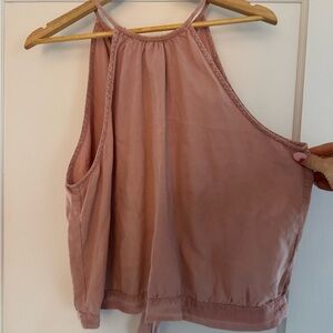 Anthropologie Pink Sleeveless Crop Tank Top